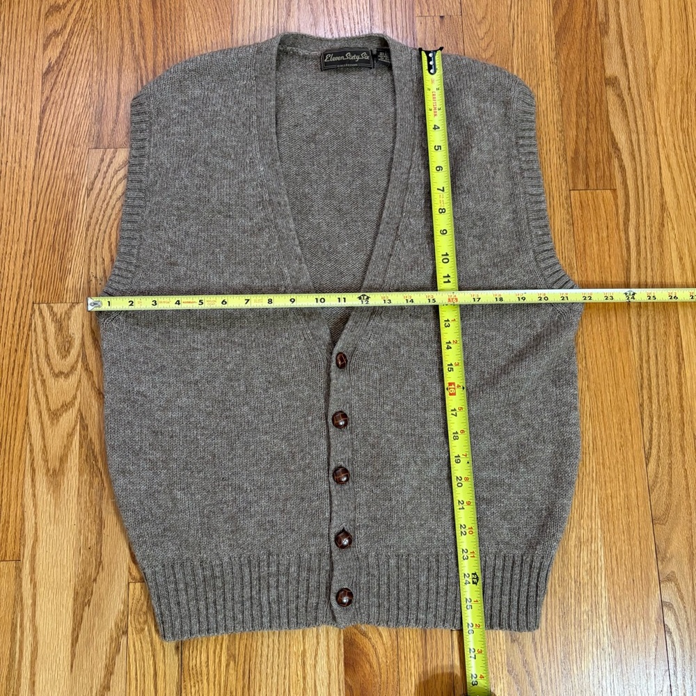 Vintage Eclectic Grandpa Wool Blend Cardigan Vest L - Picture 11 of 11